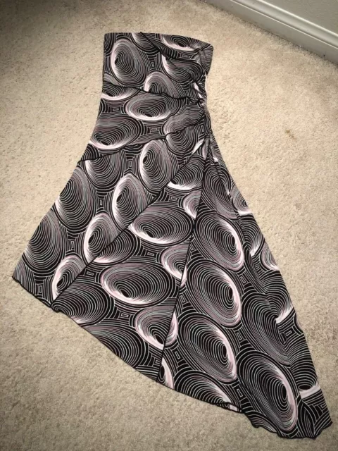 Women’s Younique Strapless Asymmetrical Dress, Color: Black Multi, Size M