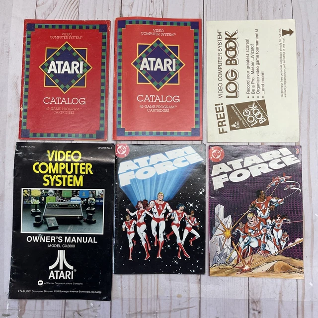 VTG Lot of 6 Atari 2600 Video Game Catalog Manual Atari Force DC CX2600 1982