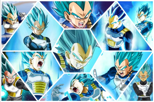 Dragon Ball Super Poster Broly Movie Vegeta Goku Vegeto Blue 12inx18inches