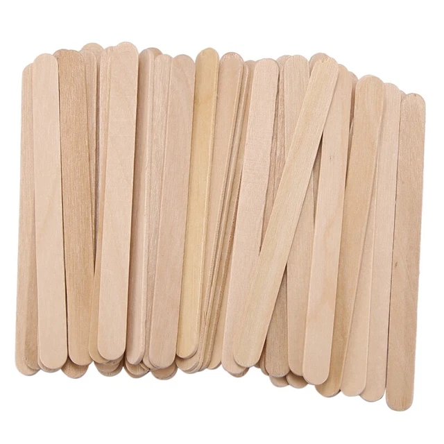 200 Pcs Craft Sticks Ice Cream Sticks Wooden Popsicle Sticks 114MM Length TreaS7