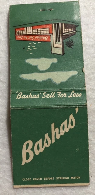Bashas' Sell For Less Arizona Super Market Matchbook Cover