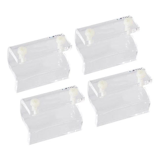 4 Pcs Stainless Steel Aquarium Cover Clips Acrylic Clear Fish Tank Clips