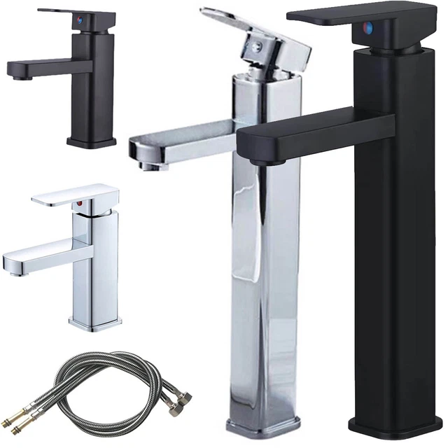 Basin Mixer Taps Bathroom Basin Faucet Square Hot Cold Mixer Tap Washroom Faucet