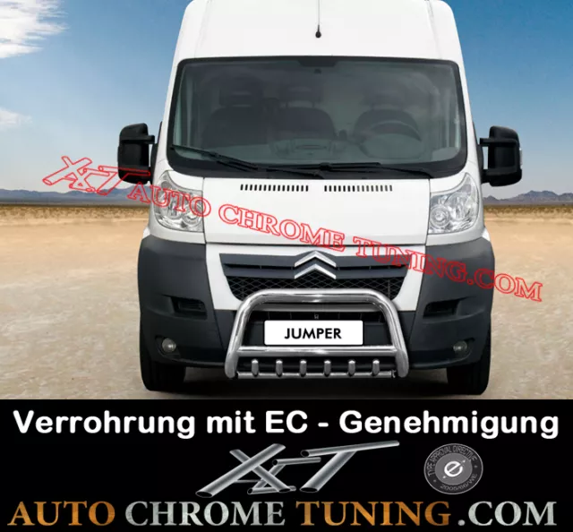 Frontschutzbügel mit Untefahrschutz für Citroen Jumper ab 2006 - 2015 mit EC/TÜV