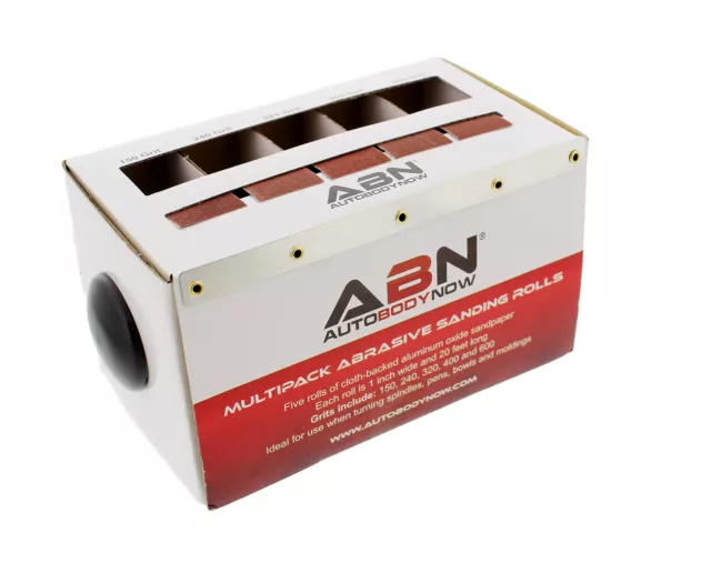 ABN | Sand Paper Variety Pack 5-Piece Aluminum Oxide Sandpaper with Dispenser