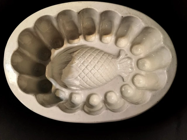 Lot De 4 Moules à Gelée En Céramique Vintage - Copeland, Shelley - Forme Coquille