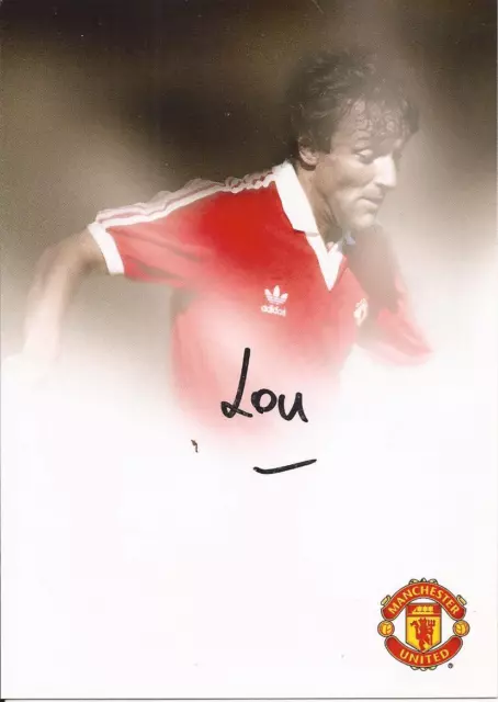 Man United * Lou Macari Signed 6X4 Official Club Portrait Promo Photo+Coa