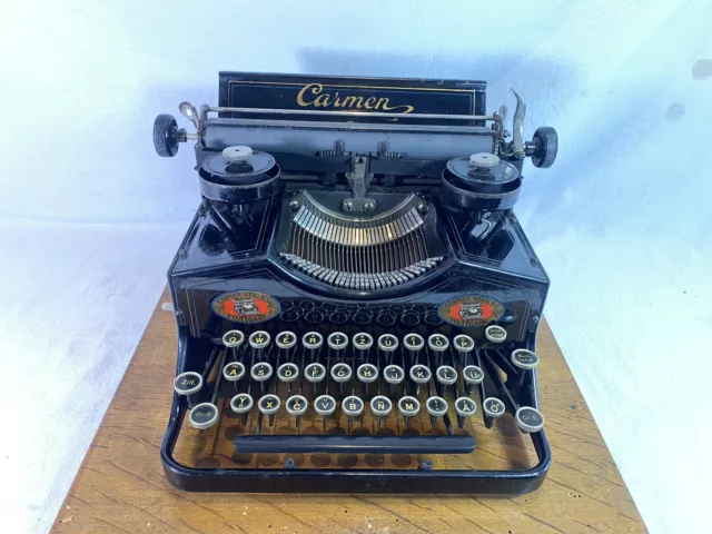 Raro Máquina De Escribir Carmen De 1920 Typewriter Caja de Madera