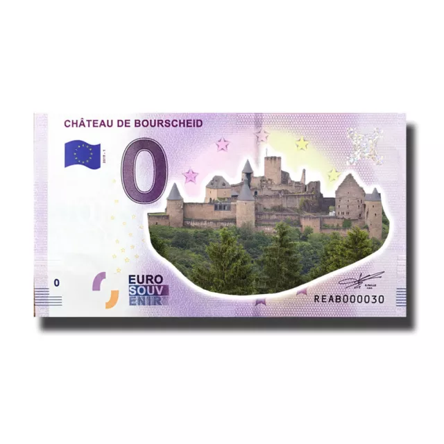 0 Euro Souvenir Banknote Chateau De Bourscheid Colour Luxembourg REAB 2019-1