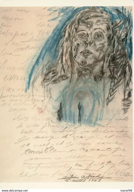 ANTONIN ARTAUD Dessins Carton d'invitation vernissage expo 1987