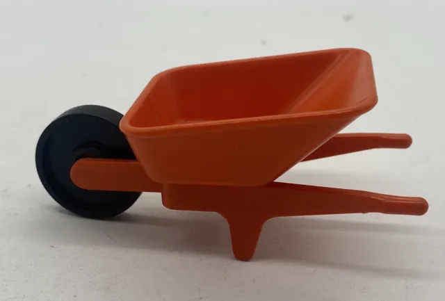 Geobra Playmobil 1974 carretilla de repuesto de plástico naranja de colección