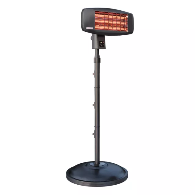 XAVIER | Stand Heizstrahler | Schwarz | 2000W | 3 Heizstufen | Infrarot Wärme...