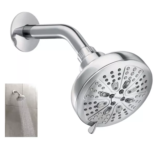 Shower Wall-mount Head Bath Eight Spray Functions Modes Chrome Showerhead 200W0