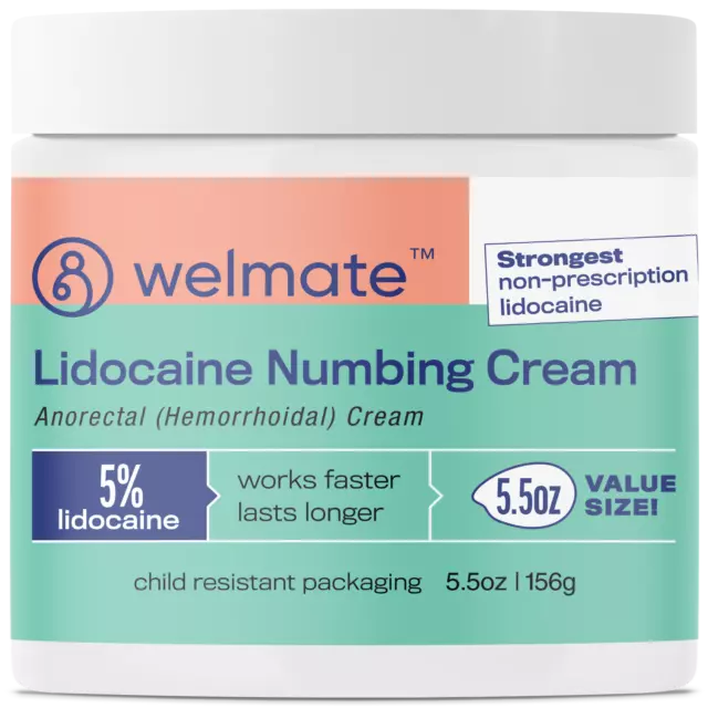 WELMATE | 5% Lidocaine | Numbing Cream Maximum Strength | Topical Anesthetic |