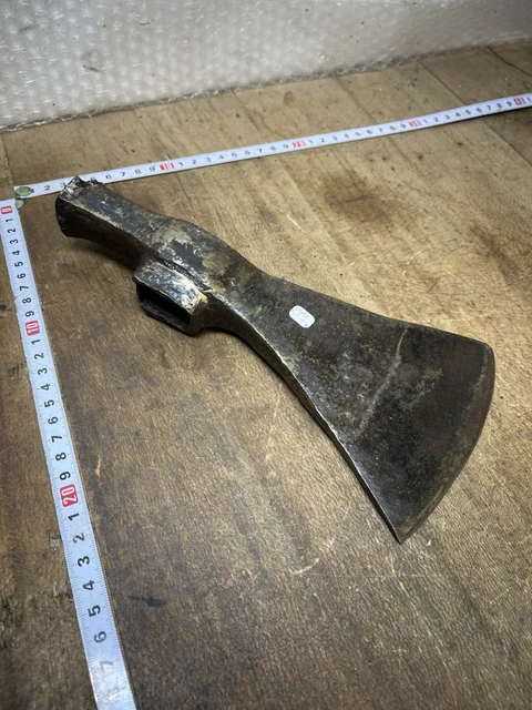 Hache De Mineur Ancienne - Outil De Boiseur - Fer Forgé Et Acier - France - Pièce Unique Collection