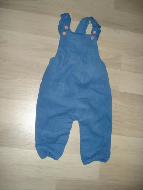 Girls Baby Boden Blue Corduroy Dungarees Aged 12-18 Months