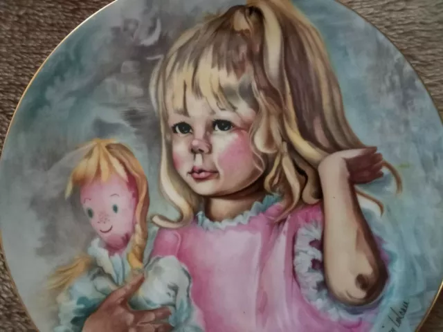 VINTAGE 1976 CH Field Haviland Limoges France. "Pinky and the Baby" Decor Plate 3