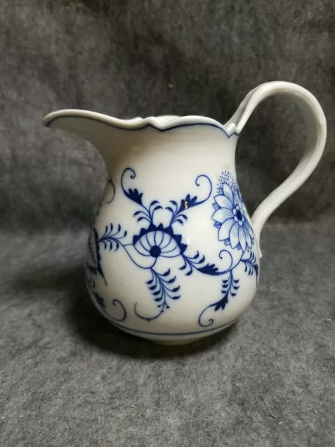 Meissen Pitcher, Blue Onion, 6 inches tall.