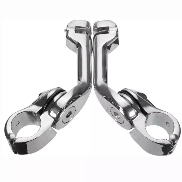 Long Angled 1-1/4" Highway Foot Pegs Mounts Clamps Crash Bar For Harley Touring