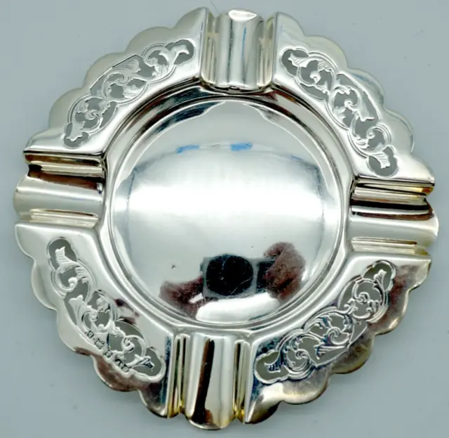Sterling Silver Ashtray Pierced Design Deakin & Francis Birmingham Date 1901
