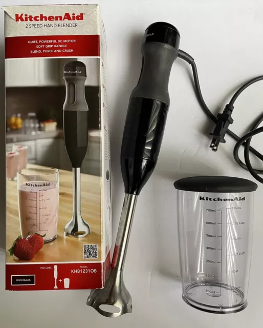 KitchenAid KHB1231OB 2-Speed Hand Blender Onyx Blk Blend Puree Crush