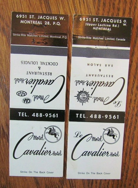 Cavalier Matchbook Matchcovers: Cavalier Hotel (Montreal, Quebec) -E13