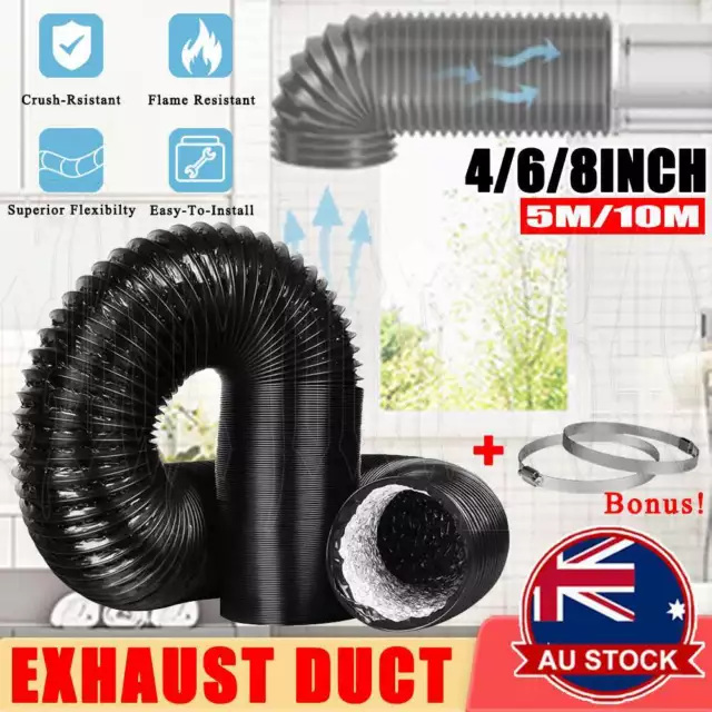 150mm 4/6/8Inch Aluminium Ducting Flexible Pipe Hose Exhaust Duct inline Fan