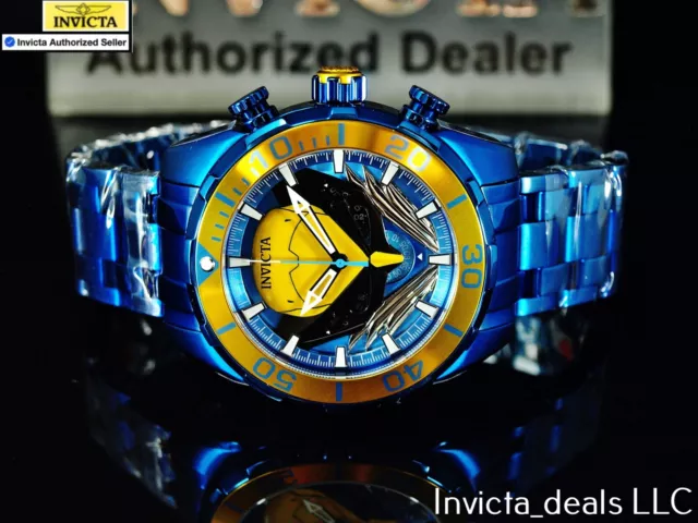 Invicta Men's 50mm Pro Diver Marvel X-Men WOLVERINE Chronograph Blue Tone Watch