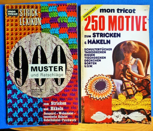 2x Mon Tricot Sonderheft_Stricken Häkeln Muster Jacquard Patchwork Schultertuch