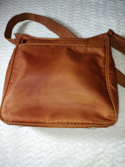 LUG Brown/Bronze Hopscotch RFID Protected Crossbody Bag Zip Top & Pockets 2