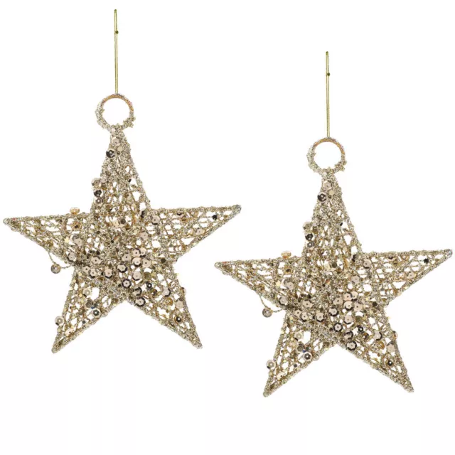 2 piezas decoraciones de decoración de pentagrama con adornos de estrellas navideñas adornos