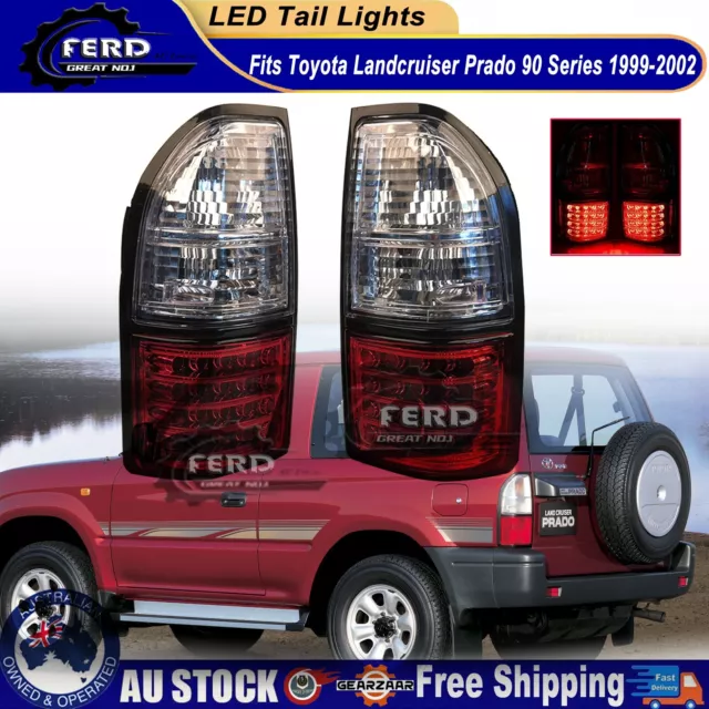 Pair Tail Light Stop Lamp Fits Toyota Land Cruiser Prado 90 Series 1999-2002