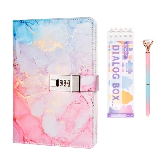 Journal intime avec serrure et clés pour filles et femmes, journal intime verrouillable pour idées cadeaux avec coffret cadeau, stylo et marque-page, journal pour femme avec 360 pages kraft, carnet B6 Journal intime avec serrure et clés pour filles et femmes, journal intime verrouillable pour idées cadeaux avec coffret cadeau, stylo et marque-page, journal pour femme avec 360 pages kraft, carnet B6