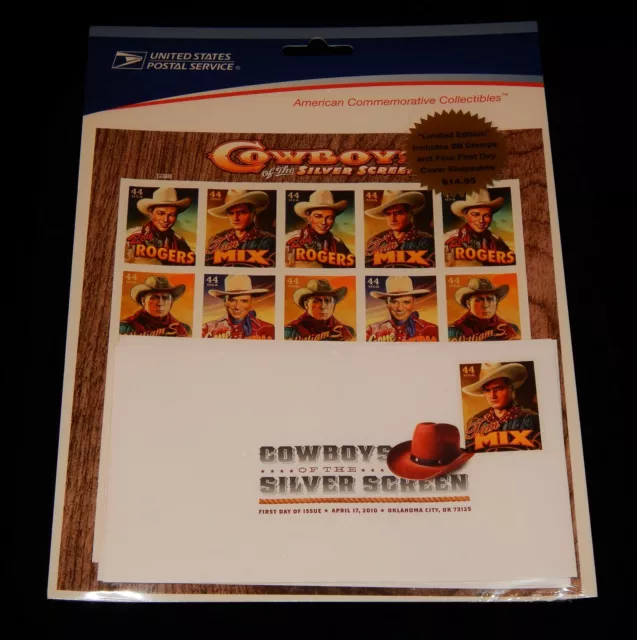 Vintage Stamp,UNITED STATES SHEET & FDC, 2010,Cowboys Of The Silver Screen,Actor