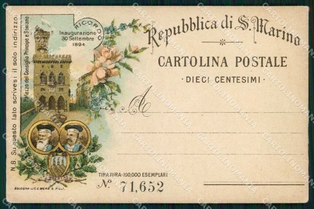 San Marino Città Ricordo di Palazzo Consiglio Principe Sovrano cartolina RT1114