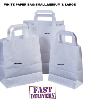 Marrone Kraft Artigianato Carta SOS Carrier Bags Pranzo Cena togliere all'ingrosso 