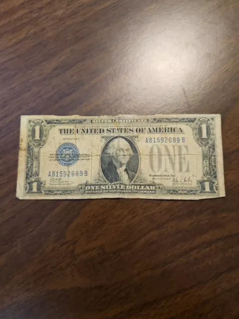 1928 B $1 One Dollar ~ Silver Certificate~Funny Back Note ~ Blue Seal A81592689B