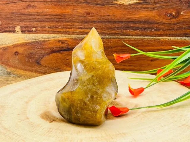 Yellow Quartz Free Form, Yellow Quartz Freeform Standing Display Specimen