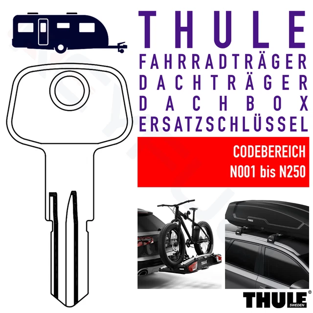 Serratura Box Tetto Auto Chiave Di Ricambio Thule Per Portabagagli Da Tetto - Modelli Da N001 A N250, Compatibile Con Box E Supporti Chiave Portabagagli Tetto N001 N250 - Foto 2
