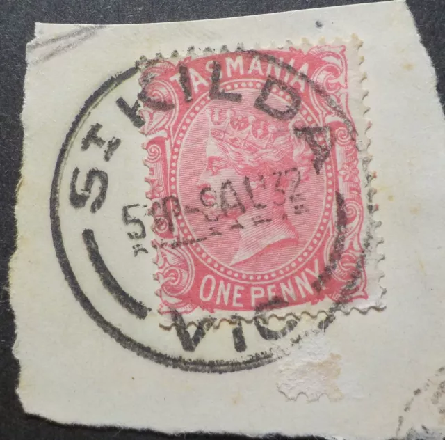 Tasmania 1d Red with St.Kilda Victoria Postmark(LotE523p)Free Postage