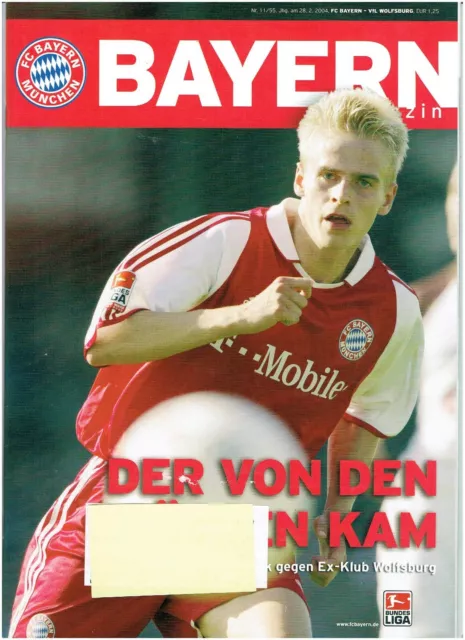 FC Bayern München Bayern Magazin 03/04 gegen  VfL Wolfsburg  Neuwertig