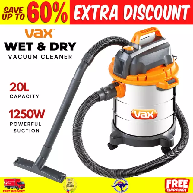 VAX 20L Wet and Dry Vacuum Cleaner Blower Car Home Carpet Portable Vac Stainless