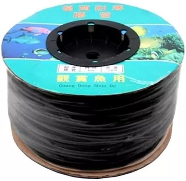 Silicone Air Line Tubing Pond Aquarium Hydroponics 4Mm ID X 6Mm OD [Black] [30 M
