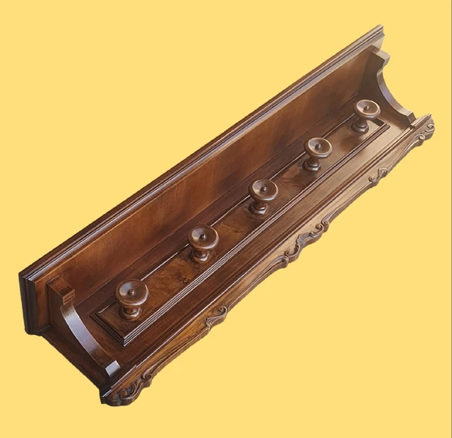 Attaccapanni Legno Cappelliera Legno Appendiabiti Legno 5 Posti ! 134 X 30 X 22