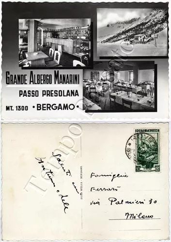 Cartolina di Castione della Presolana, albergo - Bergamo