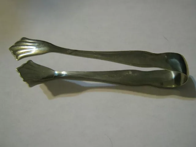 1920s WELLNER Germany ALPACCA w/ Ele-phant Mark 4" Sugar Tongs, Criss Cross