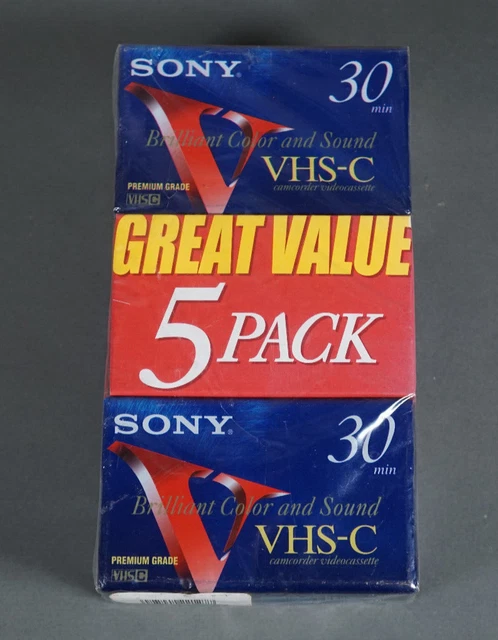 Lot of 5 Sony VHS-C Premium - Tapes SP 30 Minute TC-30VHGF