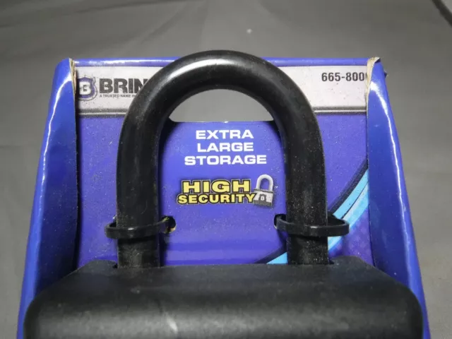 Brinks Resettable Lock Box Ex Large Capacity Steel Shackle 665-80001 3