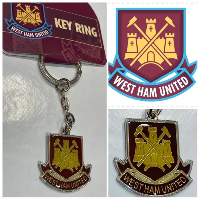 West Ham United Fc Crest Metal Keyring Key Ring Keychain Souvenir New Gift Xmas