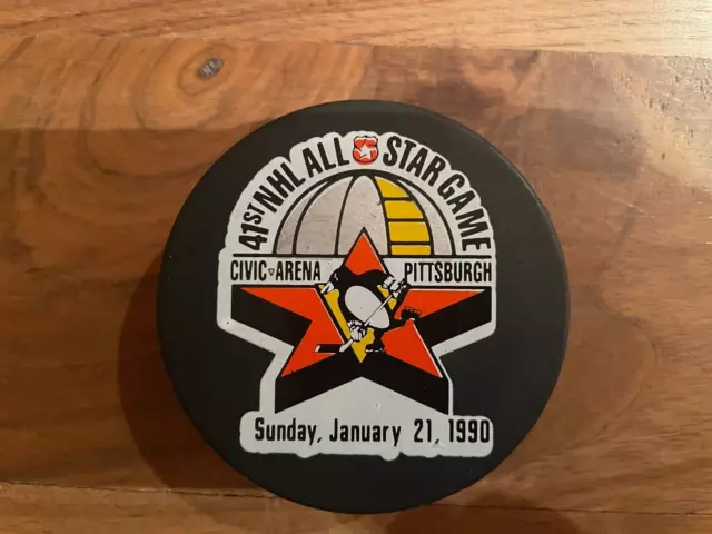 1990 41St Nhl All Star Civic Arena Pittsburgh Penguins Official Puck Ravens